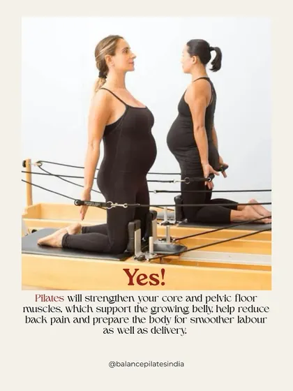 For all our moms-to-be, we offer specialized prenatal Pilates. This shot shows how we focus on strengthening your core and pelvic floor to support your growing belly and prepare your body for a smoother delivery.