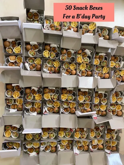 Another view of the 50 snack boxes, showing the scale of the order. I can handle bulk orders for any event.