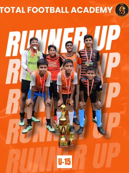 Our U15 boys celebrating their runner-up finish at the Monsoon Cup CFCI.