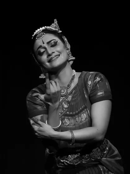 A black and white shot that highlights the raw emotion and expressive power of the face in dance.