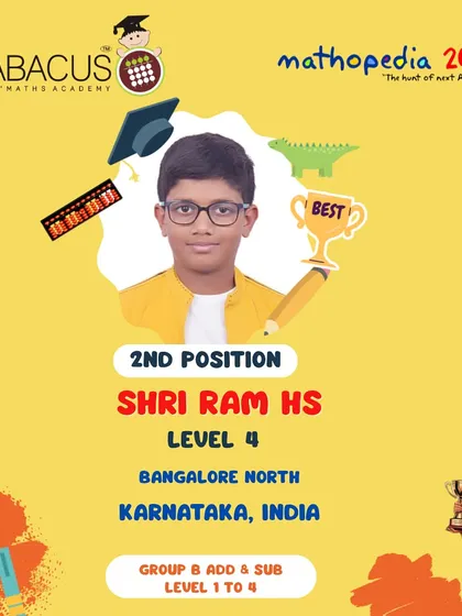 Shri Ram HS from Bangalore North, who achieved 2nd Position in his group.