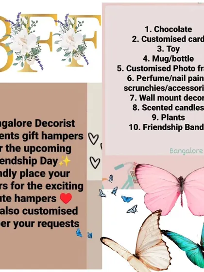 Wondering what you can put inside your custom gift hamper? This list gives you a few ideas to get started, from chocolates and perfumes to plants and friendship bands. Remember, you are the boss of your gift, so just ask if you have something else in mind!