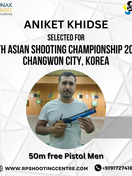 Announcing the selection of our shooter Aniket Khidse for the 15th Asian Shooting Championship in Korea for the 50m Free Pistol event. Selection for such prestigious events is the first step towards international glory.