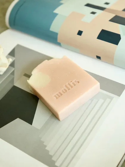 A single Japanese Cherry Blossom bar, a picture of floral calm.
