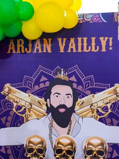 A closer view of the 'Arjan Vailly' Nerf shooting game, showing the fun and edgy theme customization we offer.