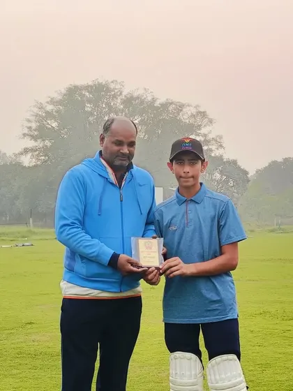 Presenting the Best Batsman award to Abhishek Chahal. Well played, champ.