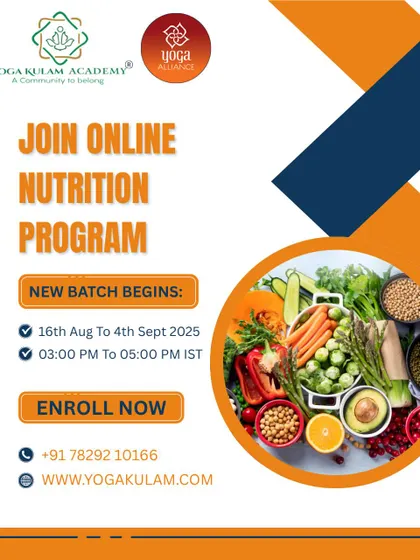 Another look at our online nutrition program, highlighting the upcoming batch schedule. The image of fresh vegetables and legumes represents our focus on whole, nourishing foods as the foundation of a healthy diet, a core principle we explore in depth during the course.