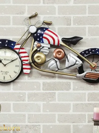 This large, detailed metal motorcycle clock is a true conversation starter.