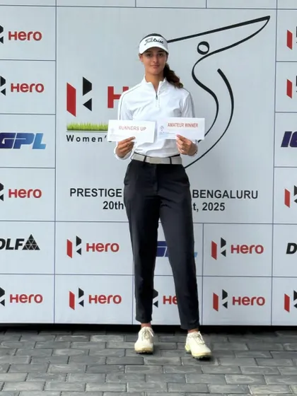 We congratulate Lavanya Gupta, seen here holding her awards at the WGAI event at Prestige Golfshire, Bangalore. She finished as the Overall Runner-up and won the Low Amateur title.