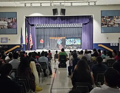A wide shot of the audience during our show in Washington DC. It was a family tour, and we were thrilled with the response.