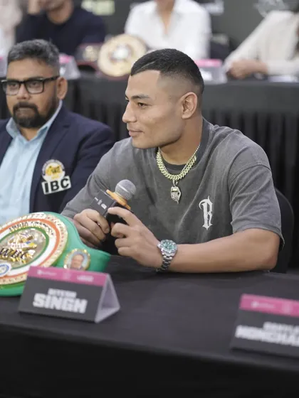Our WBC India Champion, confident and ready to speak to the media. We make sure our fighters are presented as the stars they are.