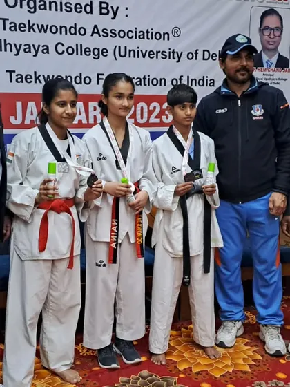 Our junior medalists at the Delhi State Championship awards ceremony.