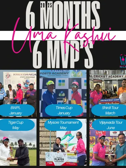 Six months, six MVP awards. Uma Kashvi's incredible consistency across various tournaments including the Times Cup, Tiger Cup, and multiple tours shows she is a serial winner.