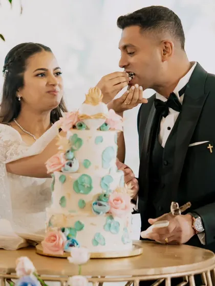 The best moment: seeing the happy couple enjoy the cake I made for them. This cake traveled over 50km on bumpy roads, proving my creations are as sturdy as they are beautiful.