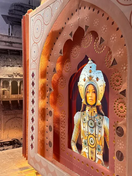 A repeat of image 132, a futuristic portrait from the 'Indofuturism' installation.