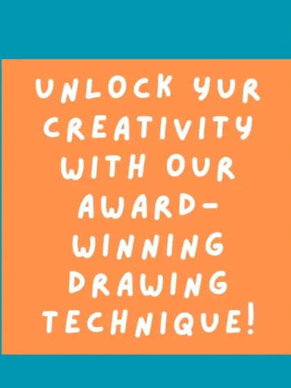 This graphic is a simple, bold statement of our core promise. We help you unlock your creativity with our award-winning drawing technique, which is available for all ages.