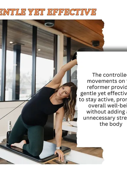 Our prenatal Pilates is gentle yet effective. The controlled movements on the reformer let you stay active without adding unnecessary stress to your body.
