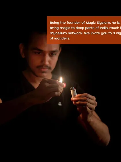 A simple flame holds so much potential for magic. This shot was taken to promote a festival of wonders, hinting at the elemental and mysterious side of my performances.