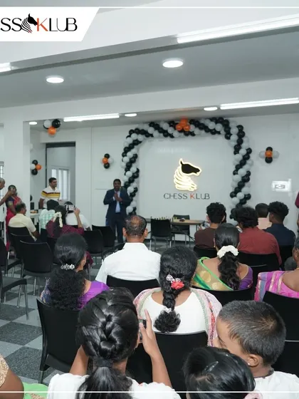 A full house at the Coimbatore center opening. The local community came out in large numbers to support our launch and learn more about our chess programs.