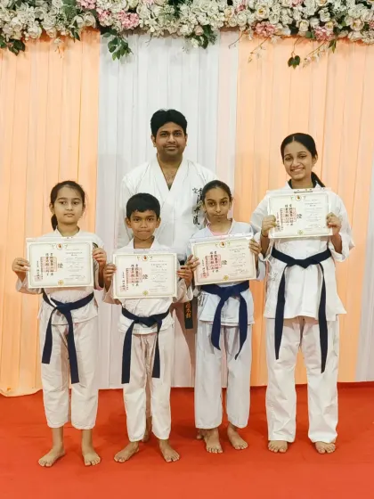 Celebrating a major milestone with my students from Rejoice International School. Earning a new belt, like these blue belts, is a testament to their hard work, discipline, and progress in their martial arts journey.