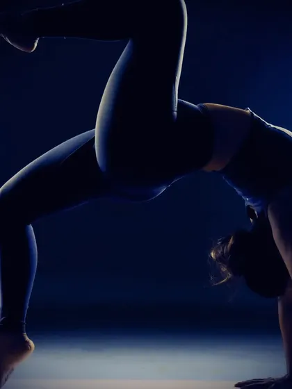 In the quiet of the studio, we find our power. This is a variation of Eka Pada Urdhva Dhanurasana, or One-Legged Wheel Pose, a deep backbend that requires full-body engagement, focus, and a strong connection to the breath.