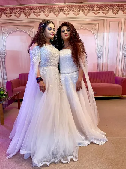 A quiet moment together before the show begins. We always support each other, both on and off the stage.