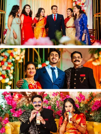 Capturing the warmth of family portraits and fun, candid moments with parents during the reception.