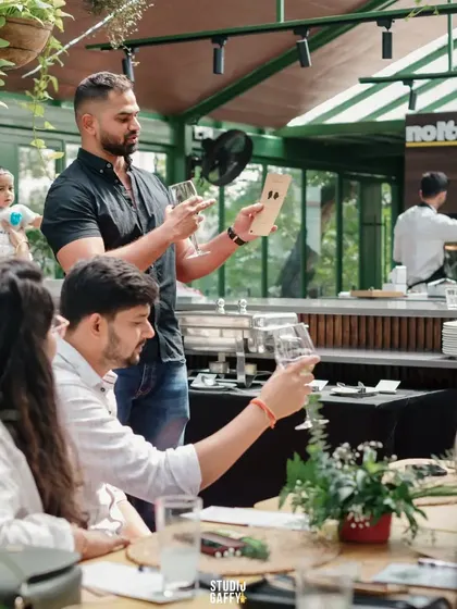 Performing during a brunch event at a beautiful, sunlit venue. My magic is versatile and can be adapted to any setting, from a dark auditorium to a bright, casual restaurant.