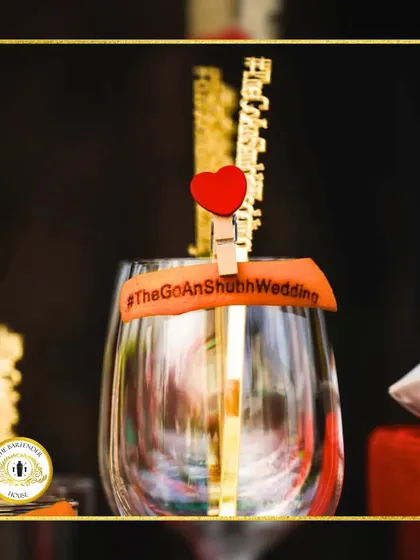 Love at first sip. This custom drink tag for #TheGoAnShubhWedding, complete with a little red heart, adds a touch of romance to every glass we serve.
