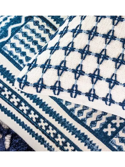 These new arrivals showcase classic blue and white patterns with intricate embroidery and weaving. This timeless combination never goes out of style and adds a crisp, tailored look.