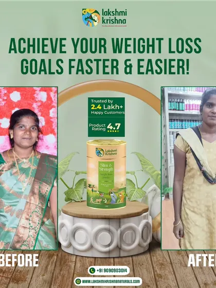 This before and after image shows the real results you can achieve with our Slim & Strength Weight Loss Powder. Trusted by over 2.4 lakh happy customers, our natural formula is designed to help you reach your goals faster and easier.