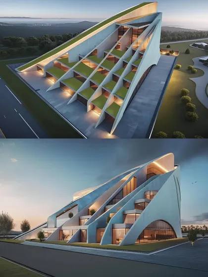 Visualizations of the concept, showing how the terraced form creates private outdoor spaces for each unit.