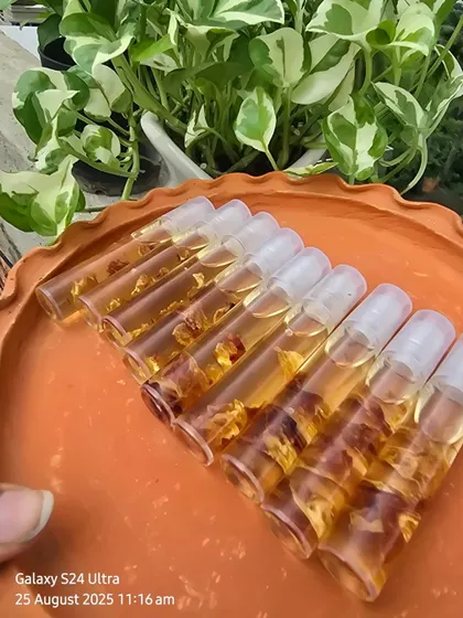 A closer look at the Lip Serum Oil rollerballs. They are easy to apply on the go for instant hydration.