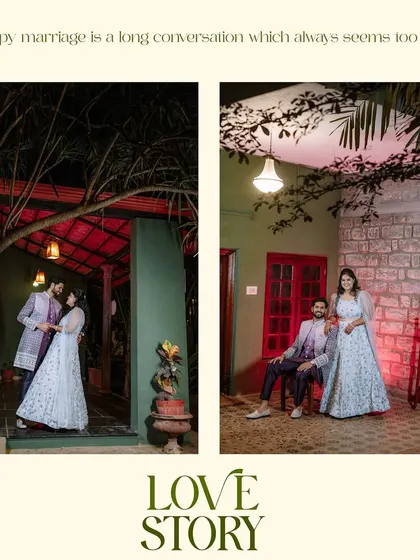 A collage of the couple's reception portraits, telling a small story of their evening.