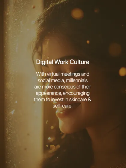 The rise of digital work culture, with constant virtual meetings, has also made people more conscious of their appearance, encouraging investment in self-care and skincare.