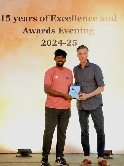 Thanking Coach Ragul for his contribution to the BYFL family at our 15th Year Celebration.