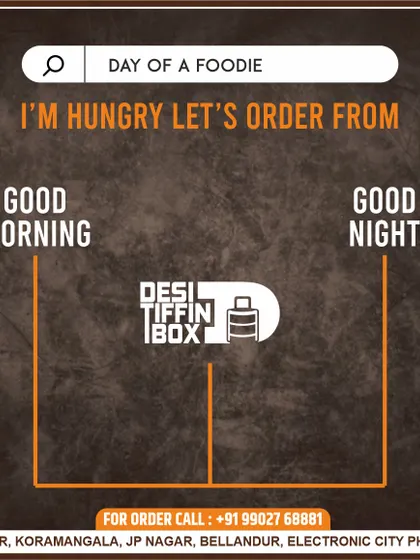 From good morning to good night, I'm here to solve your hunger. This graphic shows how my service fits into a foodie's daily life, providing meals from breakfast through dinner.
