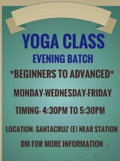 I welcome everyone, from beginners to advanced practitioners, to my evening batch in Santacruz East. Come and experience a class focused on building a strong foundation and progressing at your own pace.