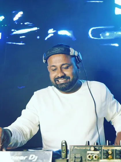 A smiling shot from a Saturday night gig at Cavalry The Lounge in Mumbai. I love what I do, and it shows when I'm behind the decks.