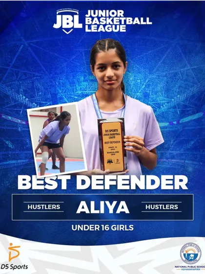 Aliya from the Hustlers earned the Best Defender award for the U16 Girls. Her tenacity and defensive instincts were exceptional all tournament long.