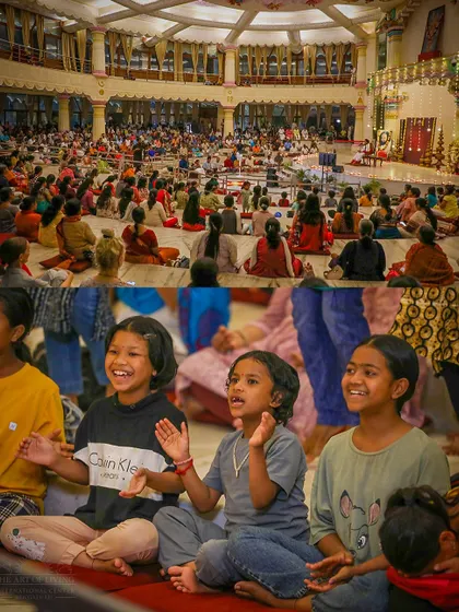 Children join the Foundation Day satsang, their joyful faces reflecting the light and love that fills the hall. We believe in nurturing spiritual values in a fun and engaging way.