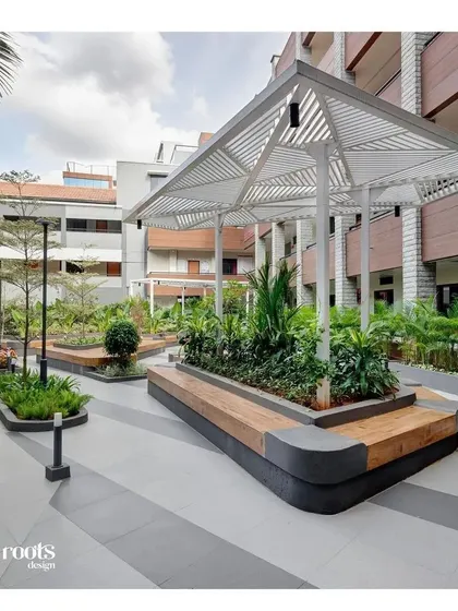 This project showcases my work in a commercial setting at Atria University. The design features modern, integrated seating and planters, creating a functional and inspiring public space that encourages both social interaction and quiet contemplation within a campus environment.