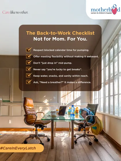 Returning to work as a new mother presents a unique set of challenges, especially for those who are pumping. We created this checklist not for you, but for your colleagues, to foster a more supportive and understanding workplace environment. True support is about making space for a mother's needs without her having to ask.