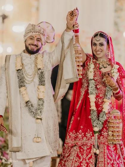 A moment of pure joy and celebration as the couple is officially united.