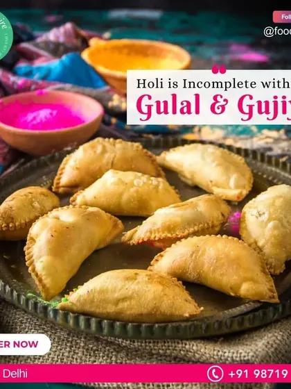 Holi is truly incomplete without Gulal and Gujiya. Our homemade gujiyas are the perfect sweet treat to share with friends and family during the festival of colors.