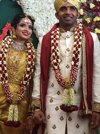 Another happy couple in their traditional Gowda wedding outfits. Finding the right partner is a responsibility I take very seriously for our community.