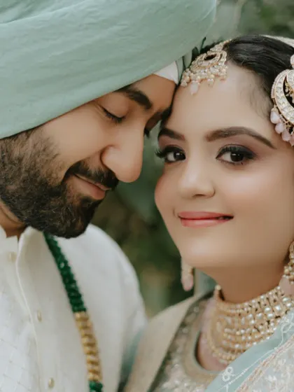 A beautiful moment between the bride and groom. I was so happy to be a part of their special day and enhance her stunning beauty for their Anand Karaj.
