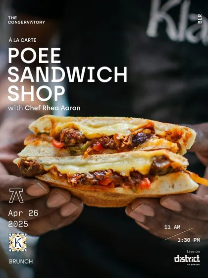 The poster for our Poee Sandwich Shop with Chef Rhea Aaron, featuring the irresistible Chorizo Melt Down. This event was a deep dive into one of Goa's most iconic breads.