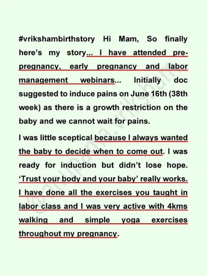 "Trust your body and your baby" really works. This mother's water broke naturally while doing yoga, just as she had hoped, even when induction was suggested.