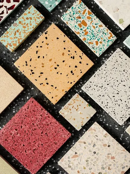 The beauty of terrazzo lies in its endless possibilities. This is just a glimpse into the custom patterns and color palettes we create in our workshop, mixing and matching aggregates to design a surface that is a true reflection of your style.